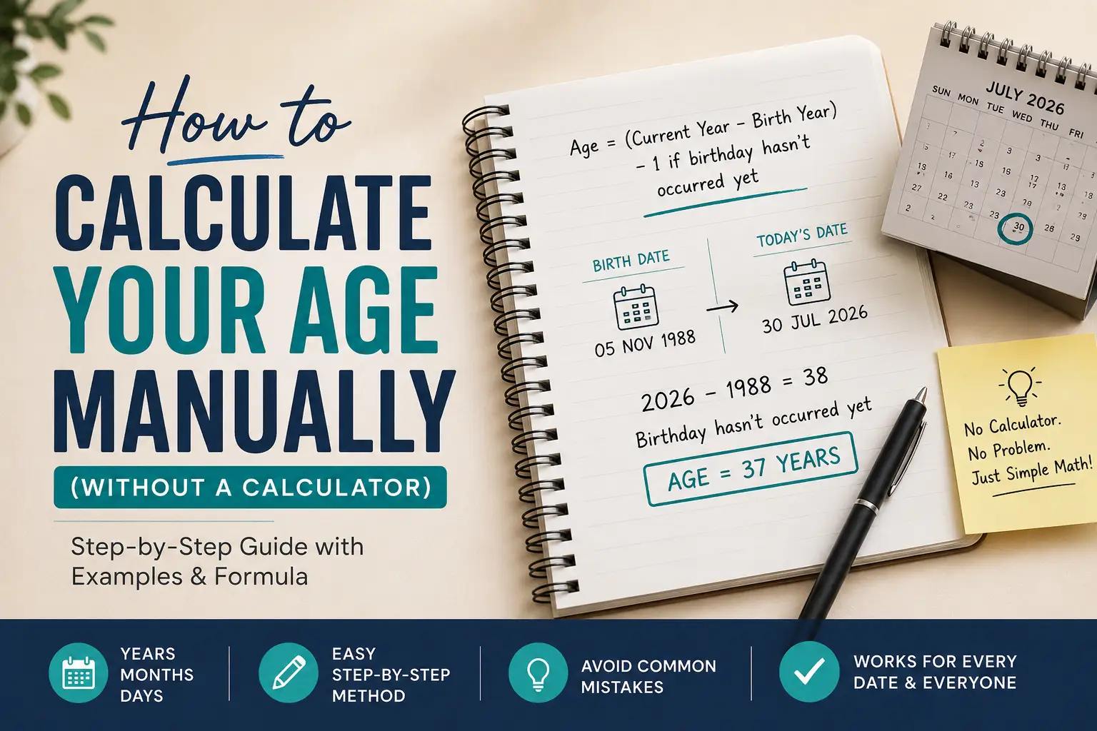 How to Calculate Your Age Manually (Without a Calculator)