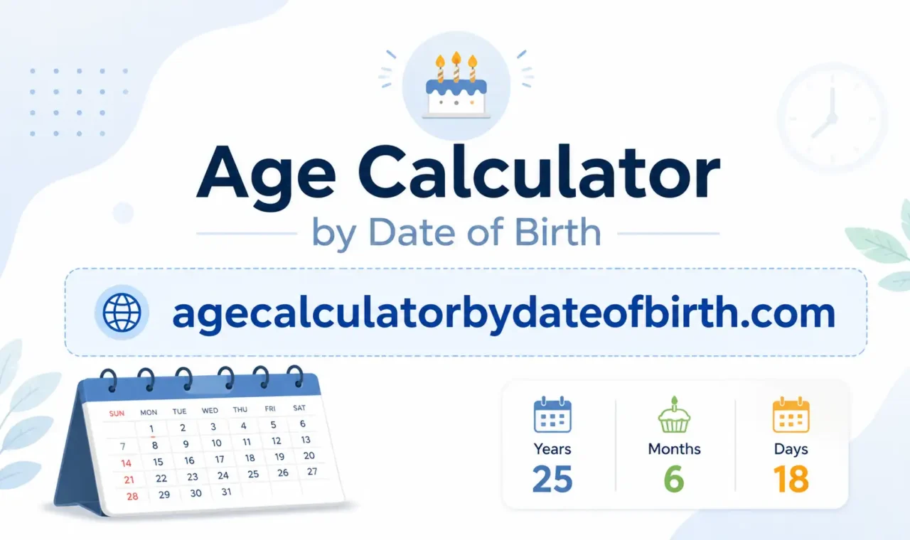 Excel spreadsheet showing how to calculate age from date of birth using an age formula