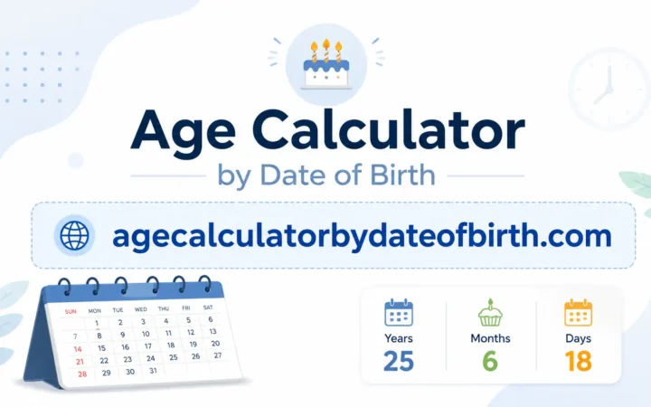 Excel spreadsheet showing how to calculate age from date of birth using an age formula